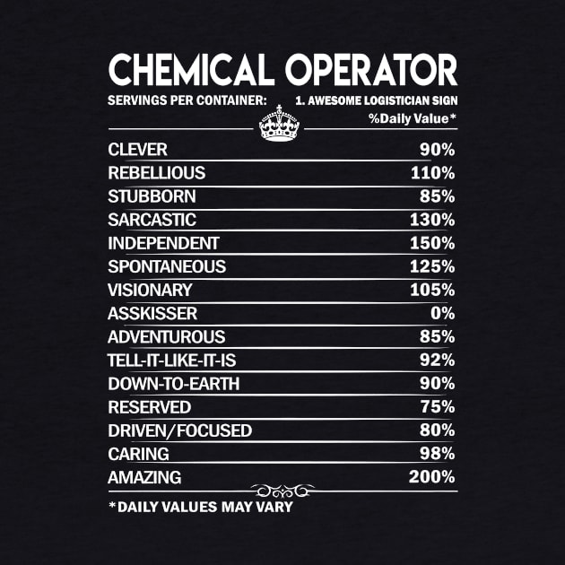 Chemical Operator T Shirt - Chemical Operator Factors Daily Gift Item Tee by Jolly358